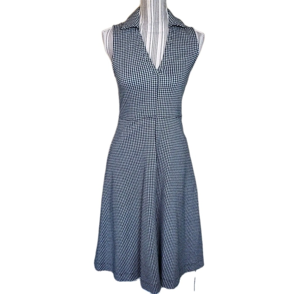 Maeve Anthropologie Black & White  Sleeveless Midi Dress Knit Stretch US 4